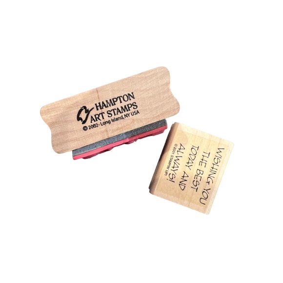 Lot of 2 Card Making Themed Rubber Wooden Stamps, Marriage, Graduation, New Job - Picture 5 of 5